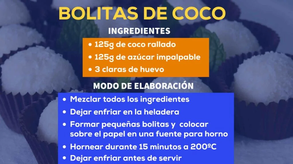 Algoritmo aplicado a una receta de cocina: Bolitas de coco