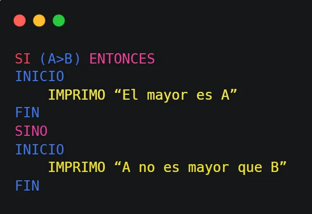 Ejemplo de comparación mayor que en código