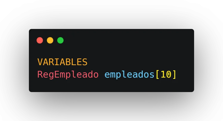 Código de arreglo de registros