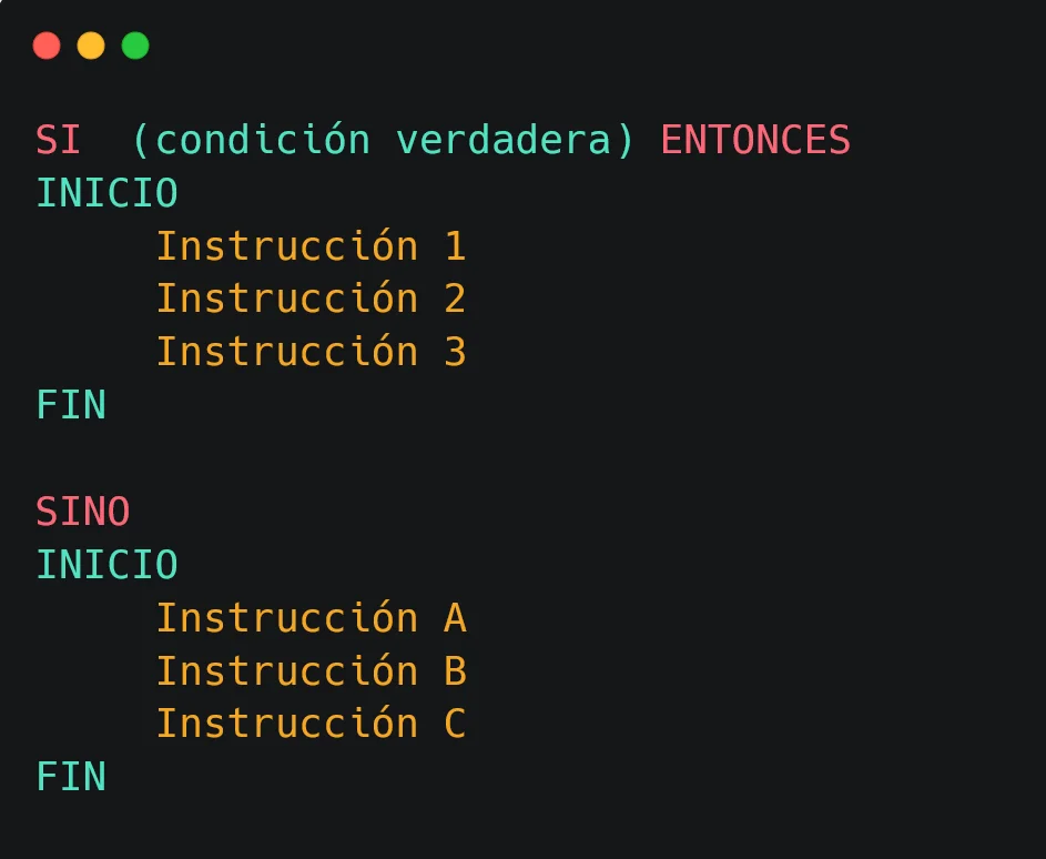 Sintaxis de estructura selectiva SI - SINO