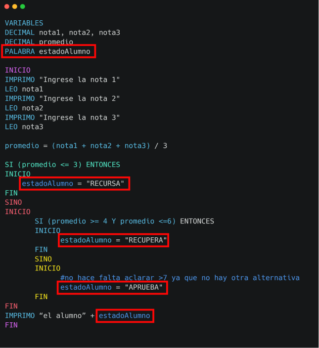 estructuras selectivas