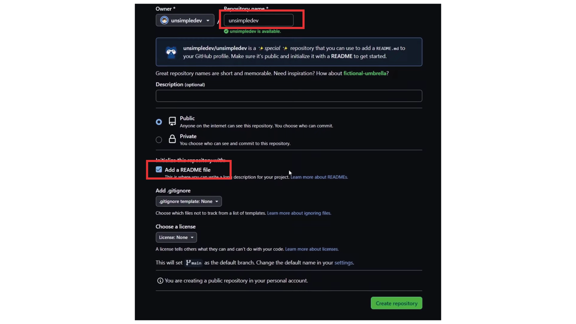 perfil de github