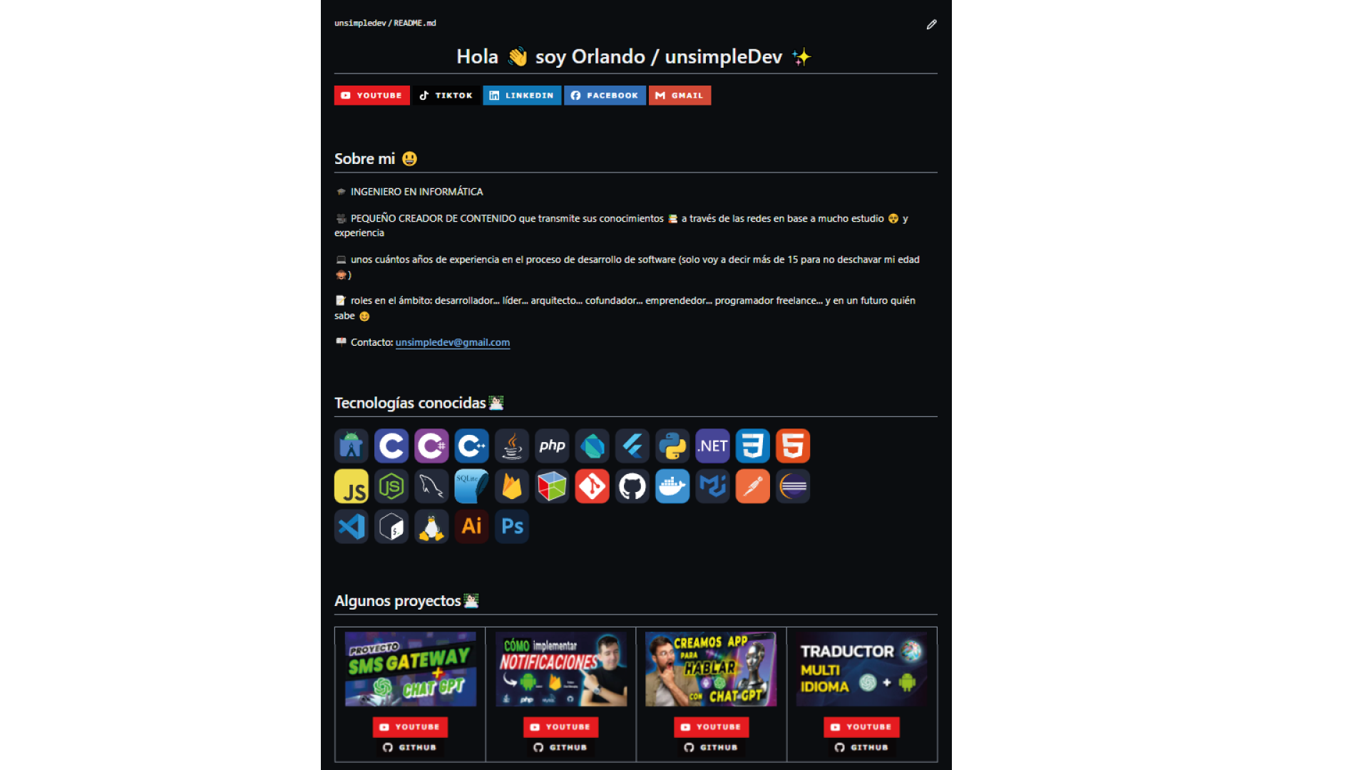 perfil de github